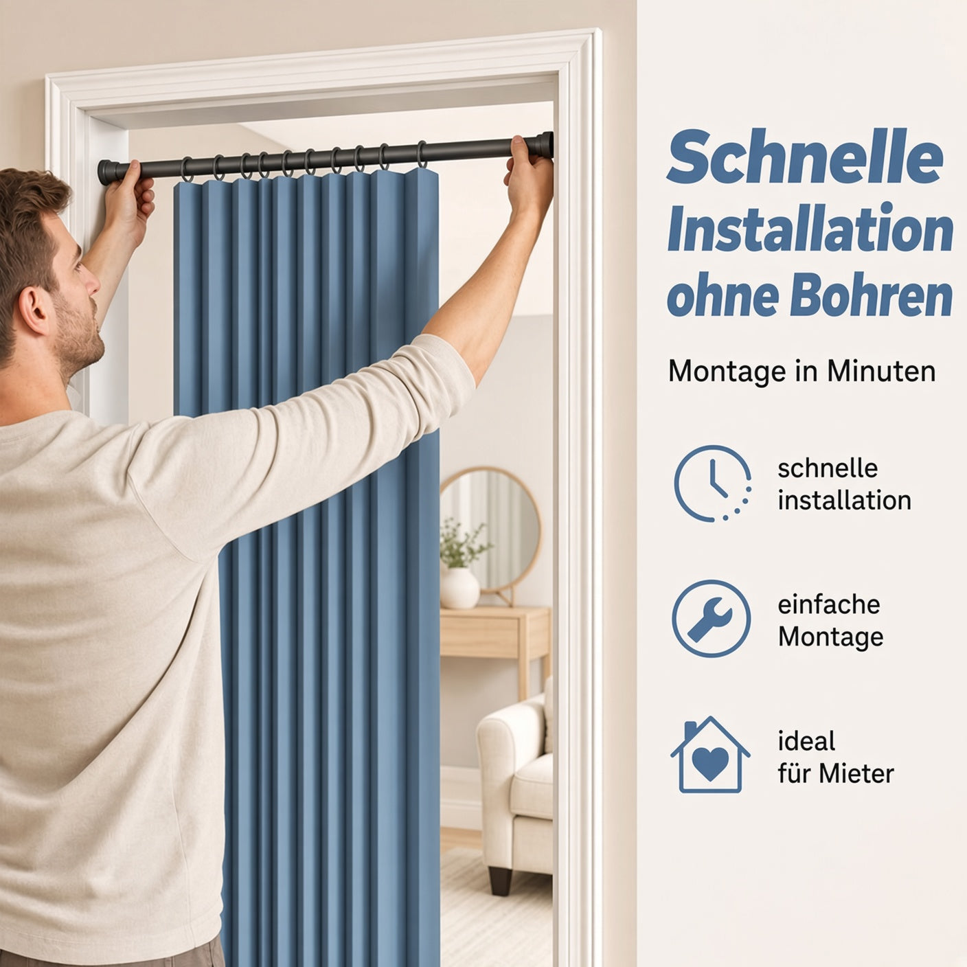 ⏳Begrenzte Zeit 50% Rabatt⏰️ Magnetischer Faltvorhang ohne Bohren