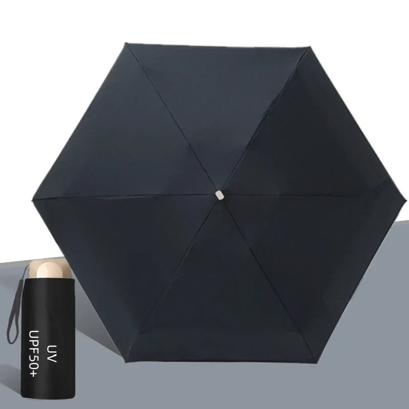 UPF50+ Umbrella Mini Pocket Sun Shade Umbrella Portable Vinyl Folding Rain Travel Umbrella UV Protection Parasol Capsule