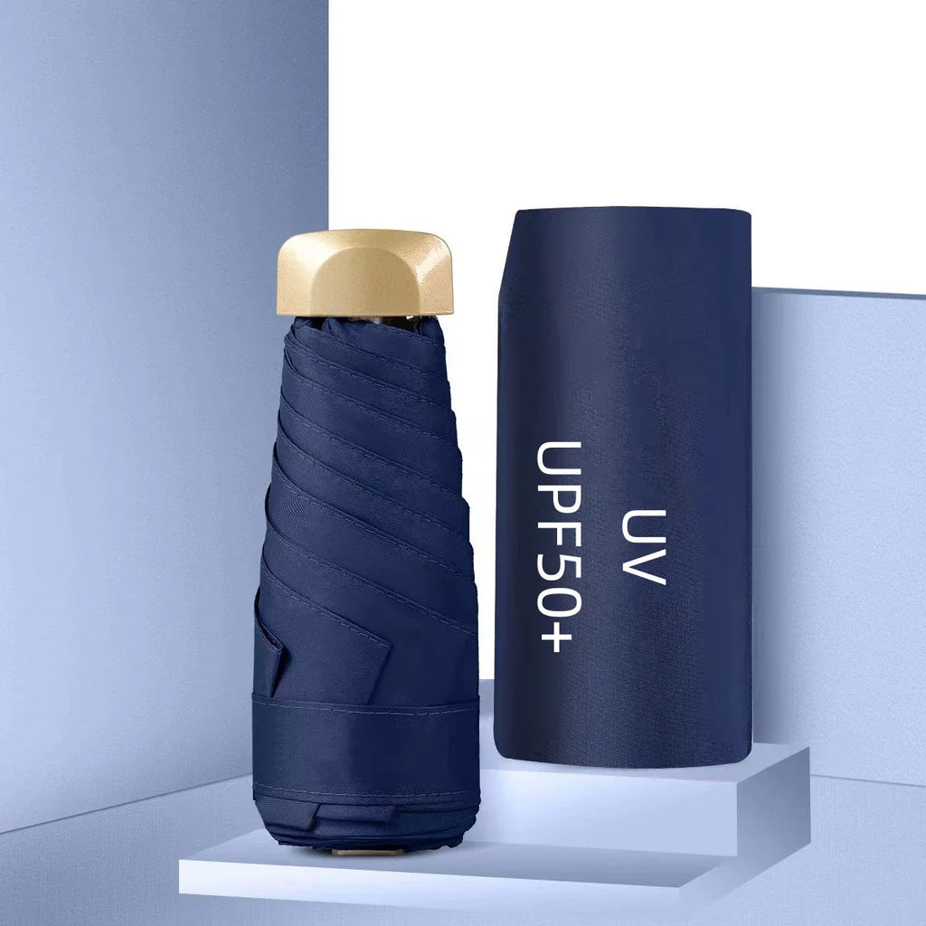 55% Off Mini Sun Umbrella Small Pocket Rain Umbrella Vinyl Folding UV Ultraviolet Protection Sun Shade Pocket Parasol Capsule