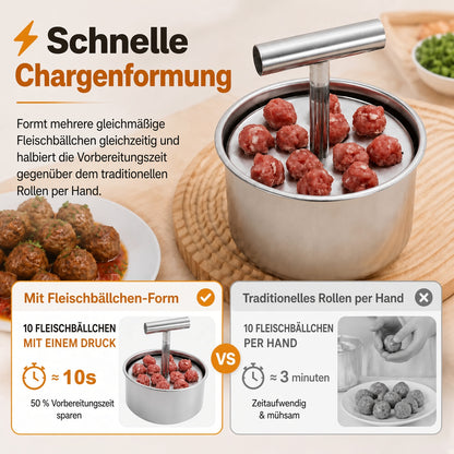 📢📢 50 % Rabatt !! ⏰🍡 Fleischbällchen‑Maker aus lebensmittelechtem Edelstahl für die Küche upsell