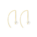 Freshwater Pearl Hook Earrings Gold Plated Recycled Shell Minimalist Jewelry