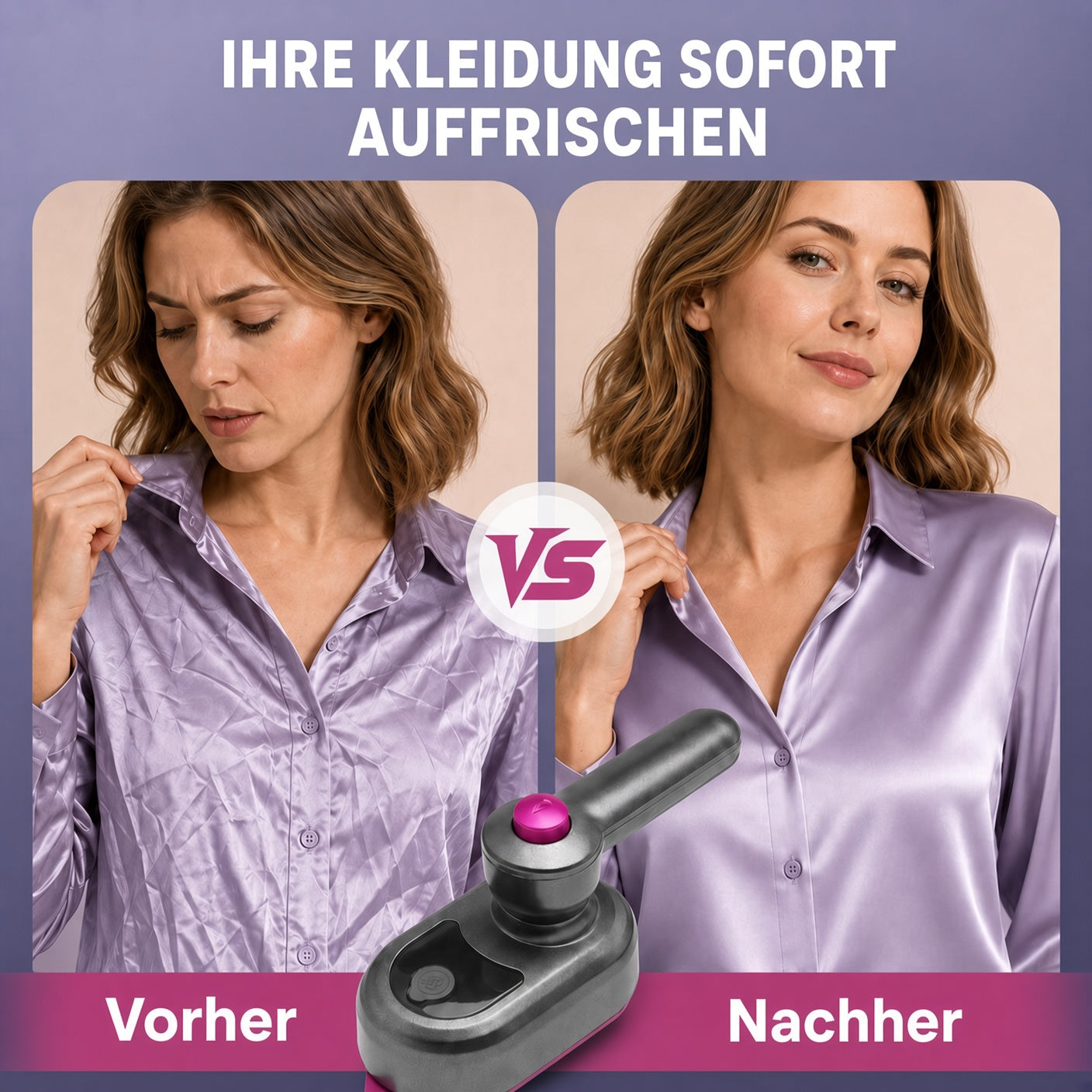 🔥 50 % RABATT! Tragbarer Kleidungsstück Bügeleisen – Kleidung schnell & einfach glätten upsell