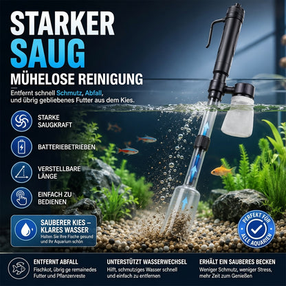 upsell 🐠📢 JETZT 50% RABATT! Elektrischer Aquarienkiesreiniger – Automatischer Mulmabsauger, wiederaufladbar & wasserdicht – Perfekt für sauberes Aquarium ohne Wasserwechselstress ✨