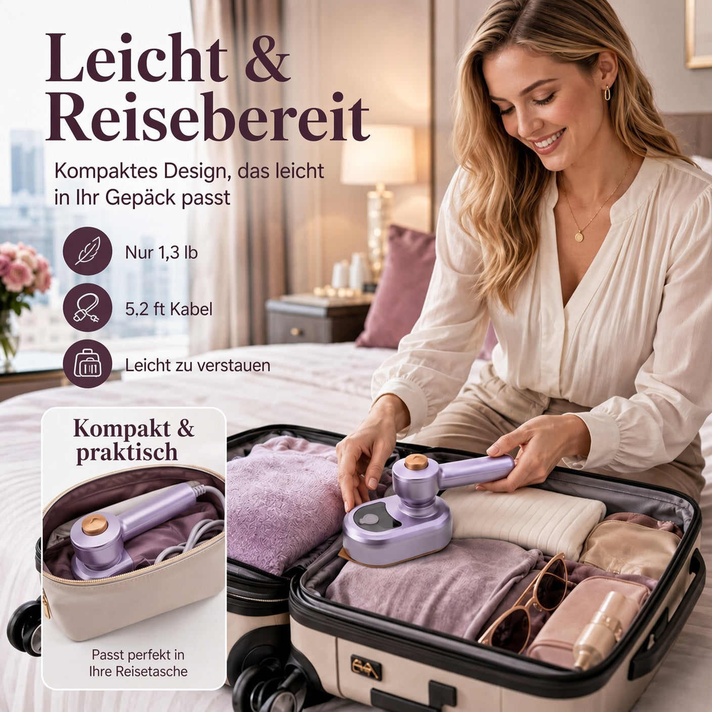 🔥 50 % RABATT! Tragbarer Kleidungsstück Bügeleisen – Kleidung schnell & einfach glätten upsell
