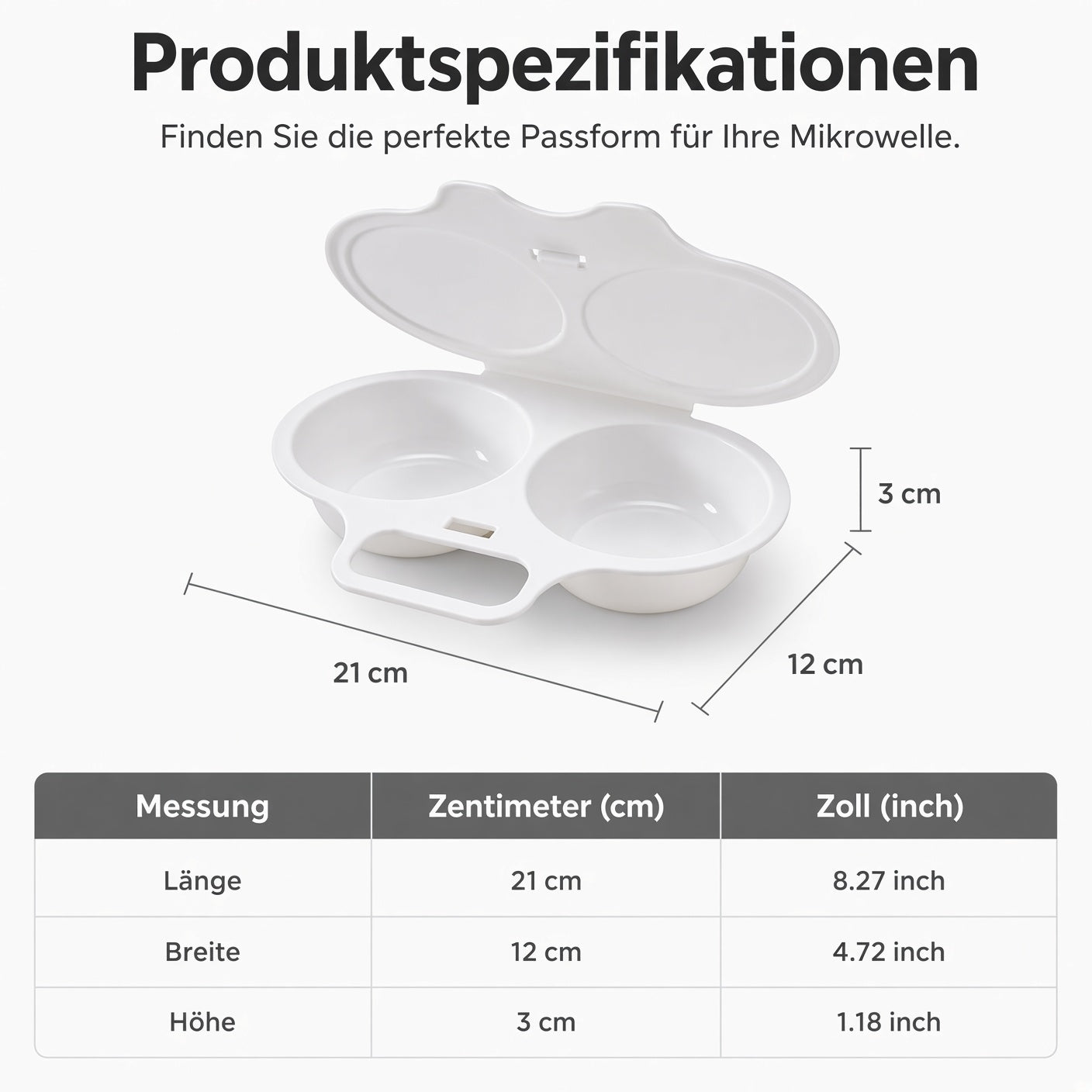 🎁 2026 NEU · 50% RABATT 💥 2-Eier-Mikrowellenkocher – Frühstück in Minuten!