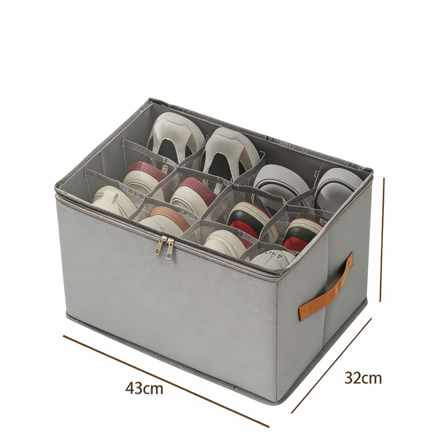 👟 Begrenzte Zeit – 50 % RABATT! 💥 Schuh-Organizer aus Stoff – platzsparende Aufbewahrungsbox – für bis zu 16 Paar Schuhe – ideal für Kleiderschränke, Flure & Reisen – schützt vor Staub & Schmutz