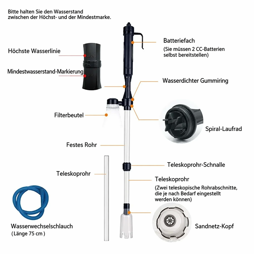🐠📢 JETZT 50% RABATT! Elektrischer Aquarienkiesreiniger – Automatischer Mulmabsauger, wiederaufladbar & wasserdicht – Perfekt für sauberes Aquarium ohne Wasserwechselstress ✨