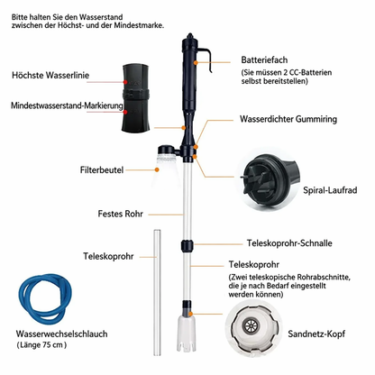 🐠📢 JETZT 50% RABATT! Elektrischer Aquarienkiesreiniger – Automatischer Mulmabsauger, wiederaufladbar & wasserdicht – Perfekt für sauberes Aquarium ohne Wasserwechselstress ✨