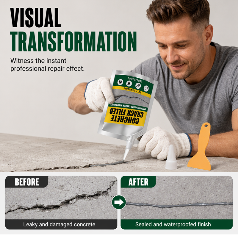 💧 50% Rabatt! Wasserfester Beton-Rissfüller 🧱 – Risse schnell reparieren & zuverlässig abdichten 🔧