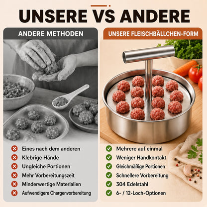 📢📢 50 % Rabatt !! ⏰🍡 Fleischbällchen‑Maker aus lebensmittelechtem Edelstahl für die Küche upsell