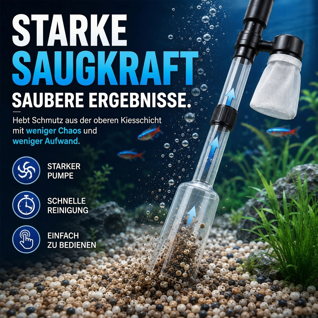 upsell 🐠📢 JETZT 50% RABATT! Elektrischer Aquarienkiesreiniger – Automatischer Mulmabsauger, wiederaufladbar & wasserdicht – Perfekt für sauberes Aquarium ohne Wasserwechselstress ✨